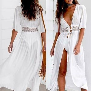 Women's Chiffon Kimono—Long Maxi Beach Dress Bikini Cover Up